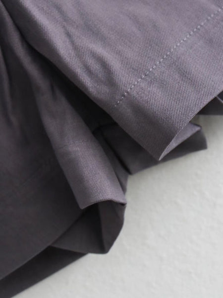 Dexo Luxe Linen Coord Set in Grey - close-up of fabric texture, grey - Miss Mosa By Akanksha
