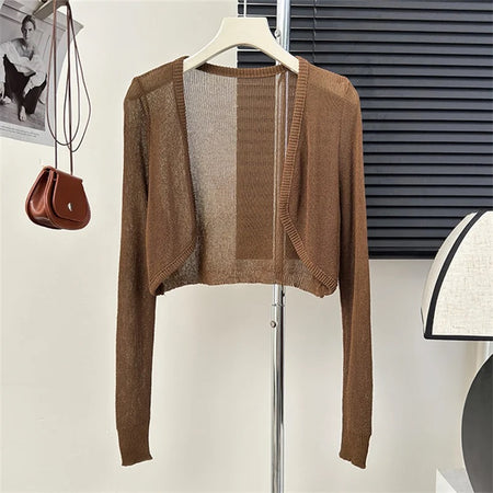 Dia Statement Summer Shrugs - hanging product shot, brown - Miss Mosa By Akanksha