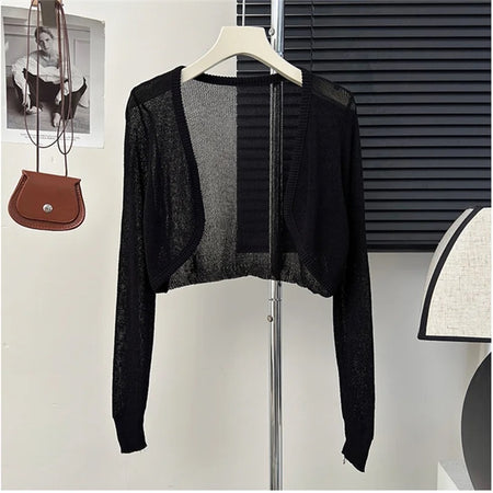 Dia Statement Summer Shrugs - hanging product shot, black - Miss Mosa By Akanksha