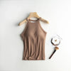 Dia Tank Tops with Inbuilt Bra In Brown - XS