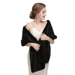 Diana Luxe Fur Cape - front shot on model, black - Miss Mosa By Akanksha