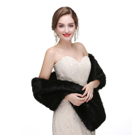 Diana Luxe Fur Cape - front shot on model, black - Miss Mosa By Akanksha