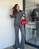 Dilara Luxe Winter Coord Set - full-length shot on model, grey - Miss Mosa By Akanksha