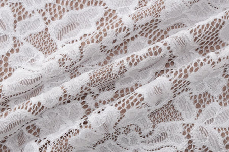 Diva Lace Bodycon Maxi Dress In White - close-up of lace fabric detail - Miss Mosa By Akanksha