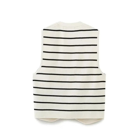 Dolo Statement Vest Summer Casual Tops - back flat-lay product shot, white - Miss Mosa By Akanksha