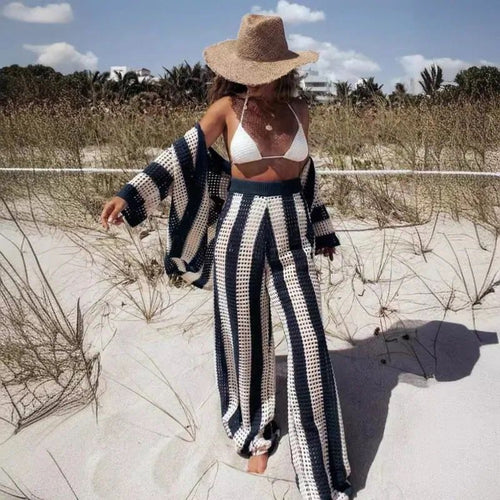Dorre Top and Pants Resortwear Set In  Blue