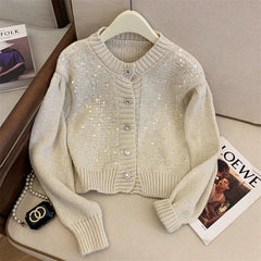 Dua Button Down Sweater - flat-lay product shot, cream - Miss Mosa By Akanksha