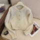 Dua Button Down Sweater - flat-lay product shot, cream - Miss Mosa By Akanksha