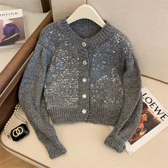 Dua Button Down Sweater - flat-lay product shot, grey - Miss Mosa By Akanksha