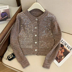 Dua Button Down Sweater - flat-lay product shot, brown - Miss Mosa By Akanksha