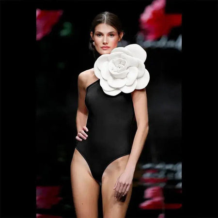 Dux Strapless Monokini In Black - side shot on model, black - Miss Mosa By Akanksha