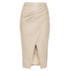 Meredith Statement Leather Midi Skirt