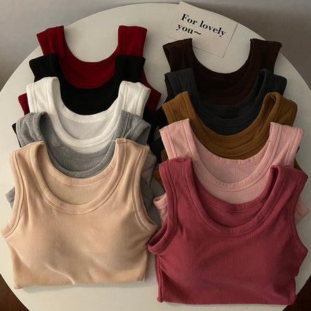 Stormie Tank Tops with Inbuilt Bra In Pink