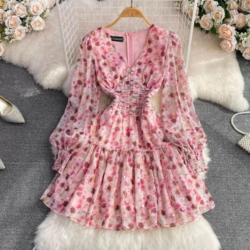 Paisley V-Neck Floral Mini Dress - Alamode By Akanksha