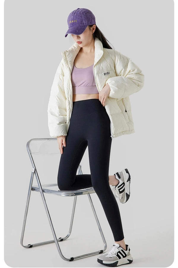Rosa Slimming Premium Fleece Leggings In Black