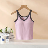 Bagatelle Tank Tops with Inbuilt Bra In Black