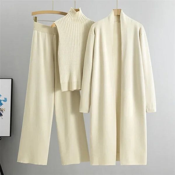 Aubrey Luxe Winter Coord Set with Cape In Beige