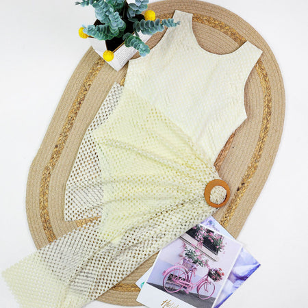 Eden Swimsuit With Sarong - flat-lay shot, cream - Miss Mosa By Akanksha