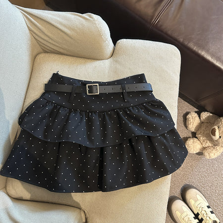 Effy Ruffle Polka Skorts With Belt