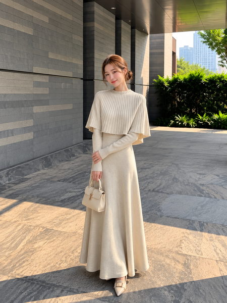 Amalfi 3Pcs Coord Skirt Set With Cape