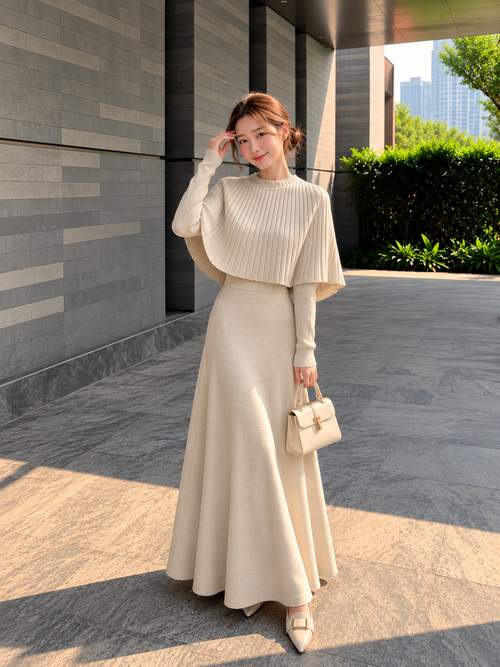 Amalfi 3Pcs Coord Skirt Set With Cape
