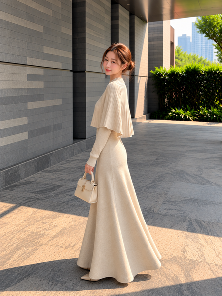 Amalfi 3Pcs Coord Skirt Set With Cape