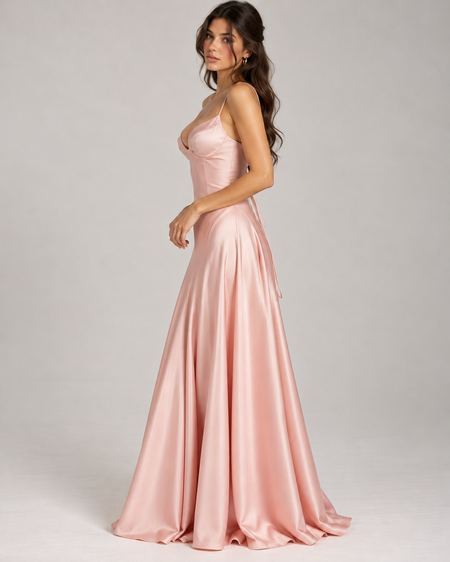 Holly Drop Waist Satin Maxi Dress