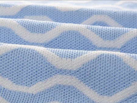 Elegant Luxe Short Knit Dress - close-up of knit texture, light blue - Miss Mosa By Akanksha