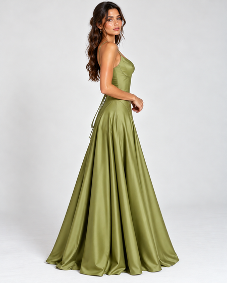 Holly Drop Waist Satin Maxi Dress