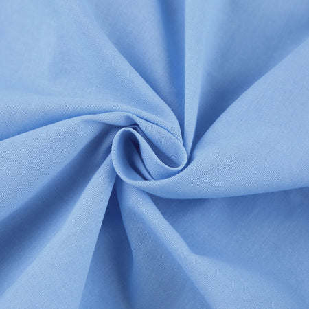Elena Shirt Midi Dress With Belt - fabric detail shot, light blue - Miss Mosa By Akanksha