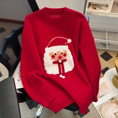 Elfie Santa Christmasy Sweater - front shot on model, red - Miss Mosa By Akanksha
