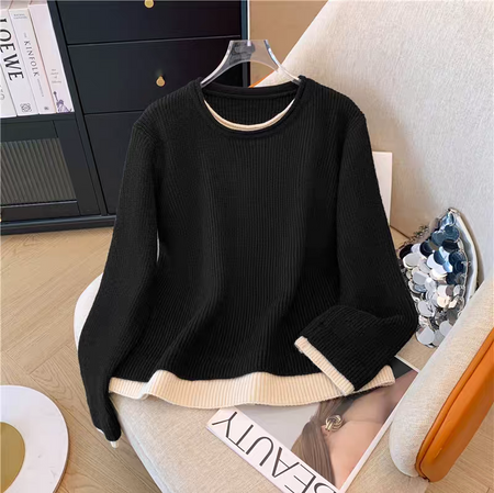 Elif Luxe Winter Coord Set - flat-lay product shot of sweater on hanger, black - Miss Mosa By Akanksha