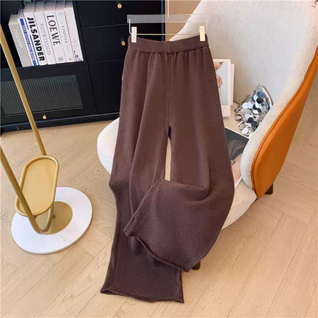 Elif Luxe Winter Coord Set - flat-lay product shot of trousers on hanger, brown - Miss Mosa By Akanksha