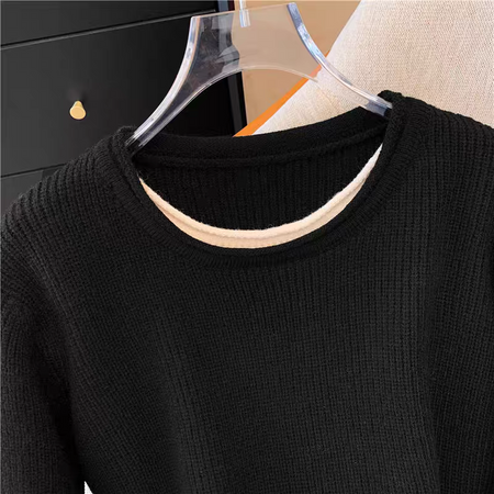 Elif Luxe Winter Coord Set - close-up shot of neckline detail, black - Miss Mosa By Akanksha
