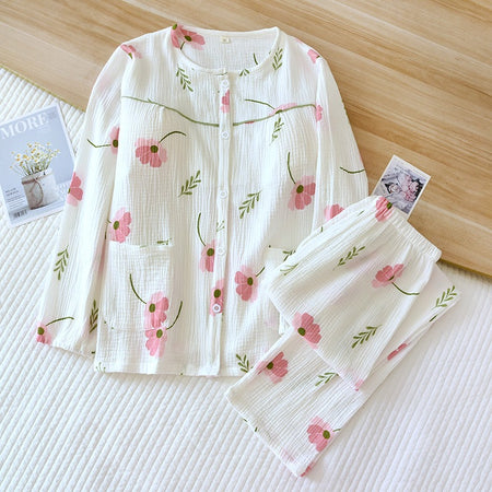 Elinora Cotton Padded Nightsuit In White - flat-lay product shot - Miss Mosa By Akanksha