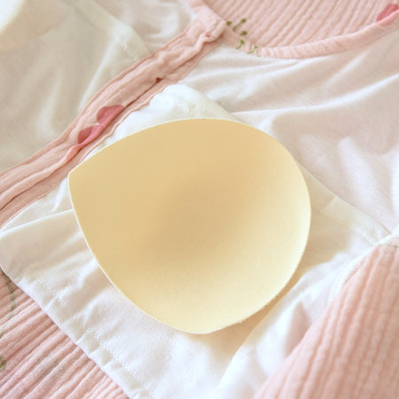 Elinora Cotton Padded Nightsuit In White - close-up of padded cup detail - Miss Mosa By Akanksha