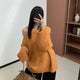 Elisa Luxe Sweater With Belt - off-shoulder front shot, orange - Miss Mosa By Akanksha