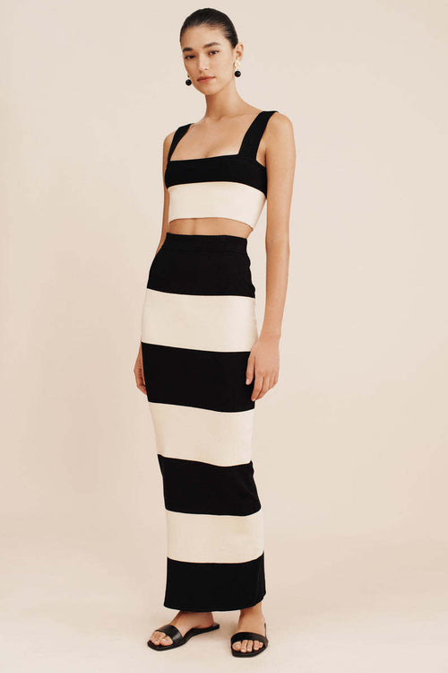 Elodie Luxe Stripe Coord Skirt Set