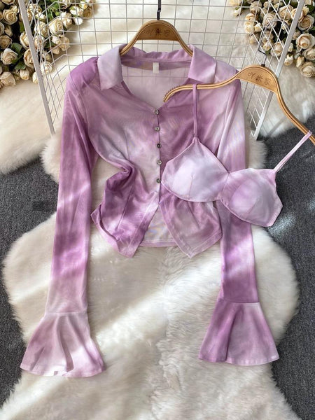 Elowen 2 Pc Set - styled flat-lay shot, lilac - Miss Mosa By Akanksha