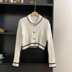 Elowen Statement Sweater - hanging product shot, white - Miss Mosa By Akanksha