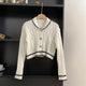Elowen Statement Sweater - hanging product shot, white - Miss Mosa By Akanksha