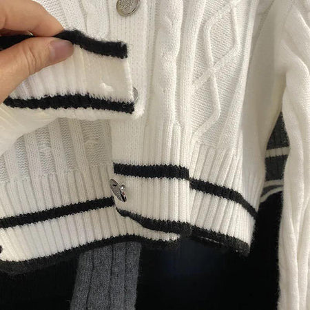 Elowen Statement Sweater - close-up of knit texture detail, white - Miss Mosa By Akanksha