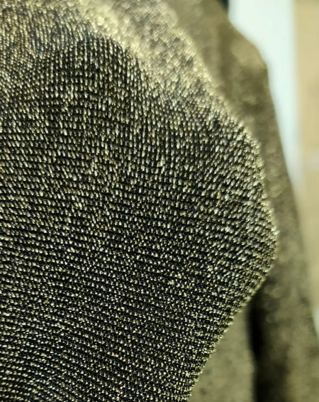 Emina Statement Partywear Formal Tops - close-up of fabric texture, olive green - Miss Mosa By Akanksha