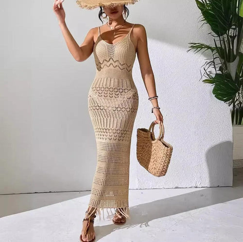 Emira Soft Knit Crochet Dress Resortwear