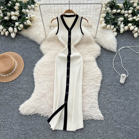 Emy Luxe Soft Knit Dress In White - flat-lay product shot - Miss Mosa By Akanksha