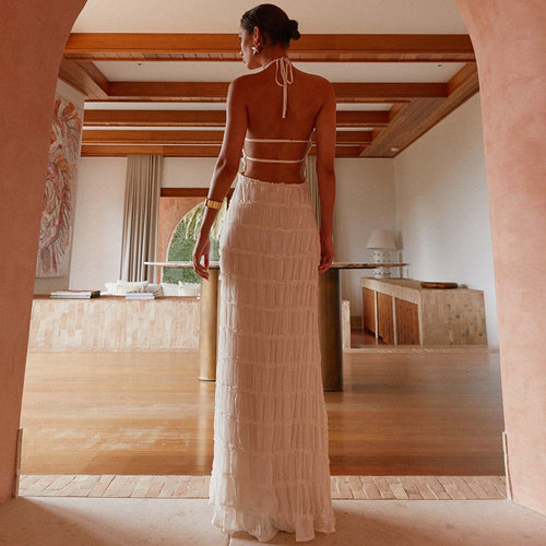 Enya Halterneck Layered Maxi Dress