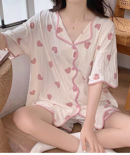 Evrin Padded Nightsuit In Off White - front shot on model - Miss Mosa By Akanksha