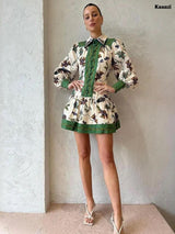 Jered Collared Summer Dress in Green - Alamode By Akanksha