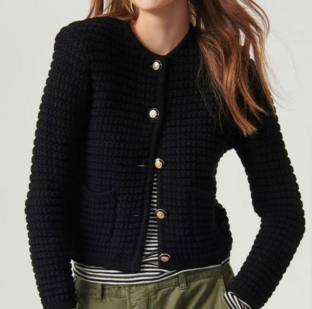 Black - Gadot Statement Woolen Cardigan Coat