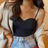 Rome Tank Tops with Inbuilt Bra In Black